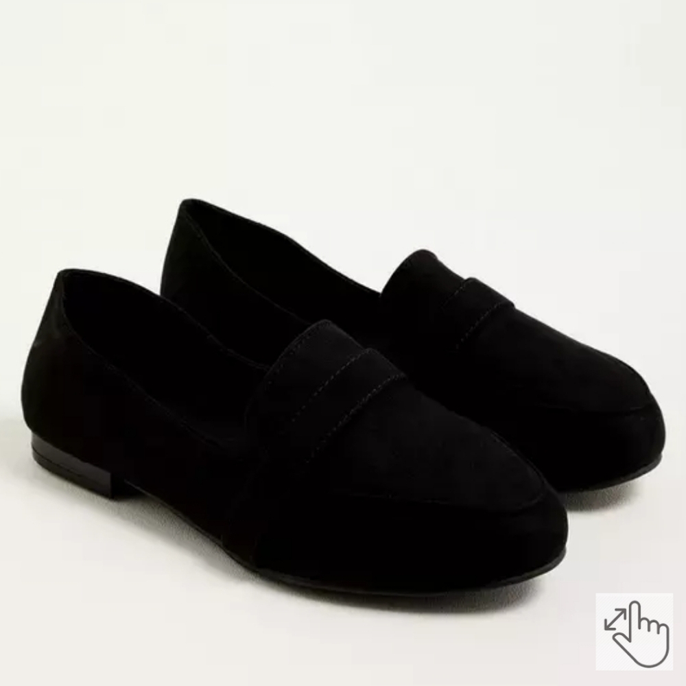 Torrid | Almond-toe black loafers 10 wide